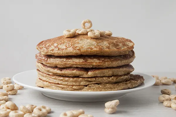 Honey Nut Cheerio Pancakes