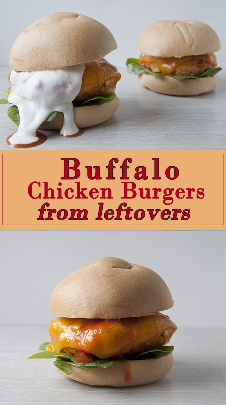 Buffalo Chicken Burgers from Leftovers
