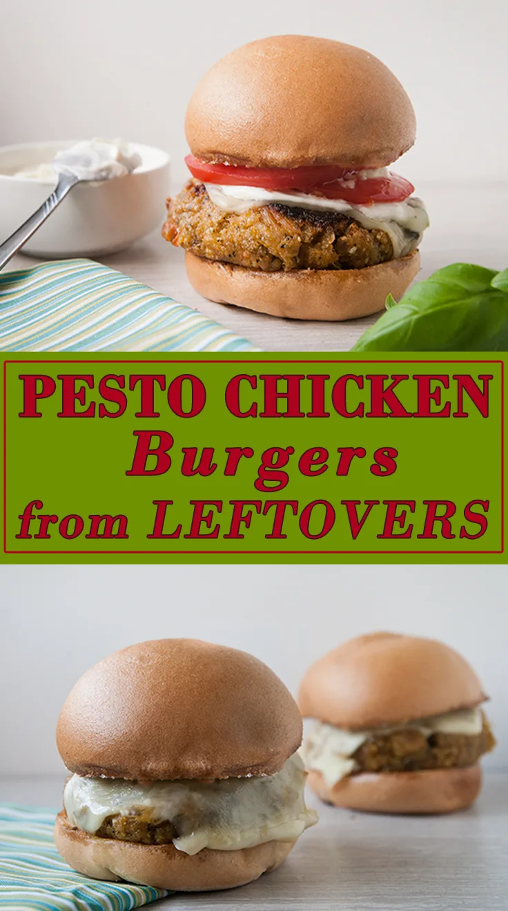 Pesto Chicken Burgers with Lemon Aoli from Leftovers