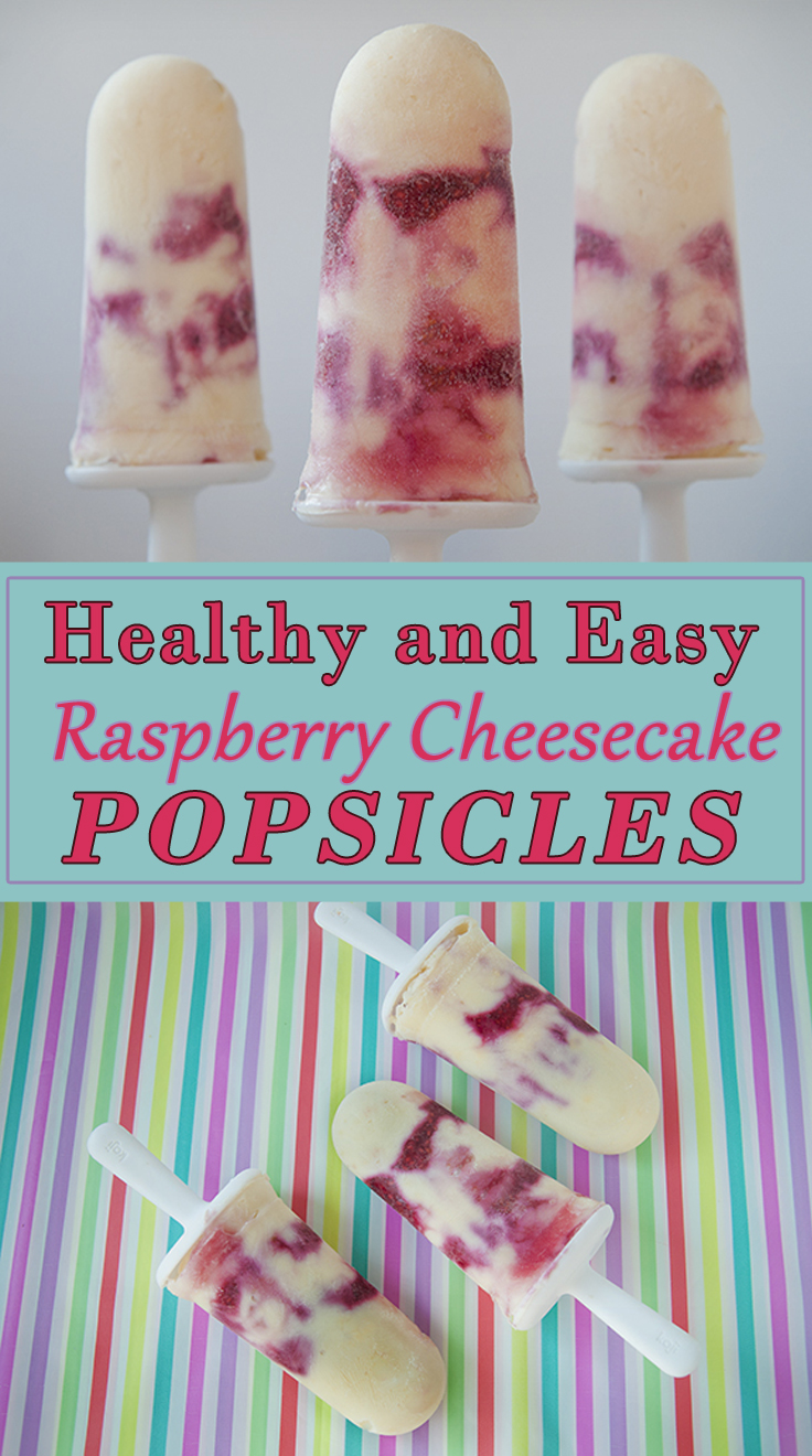 Healthy Greek Yogurt Raspberry Cheesecake Pudding Popsicles