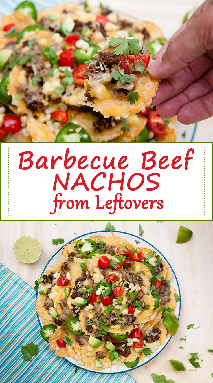 Barbecue Beef Nachos from Leftovers