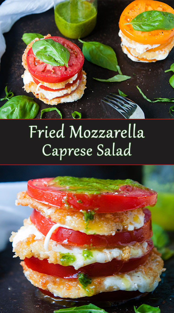 Fried Mozzarella Caprese salad