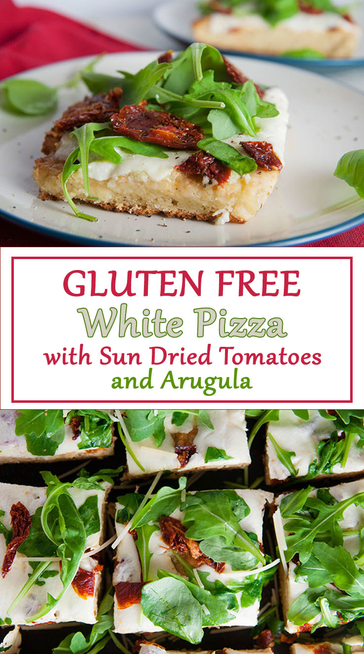 Gluten Free White Pizza with Arugula and Fresh Mozzarella