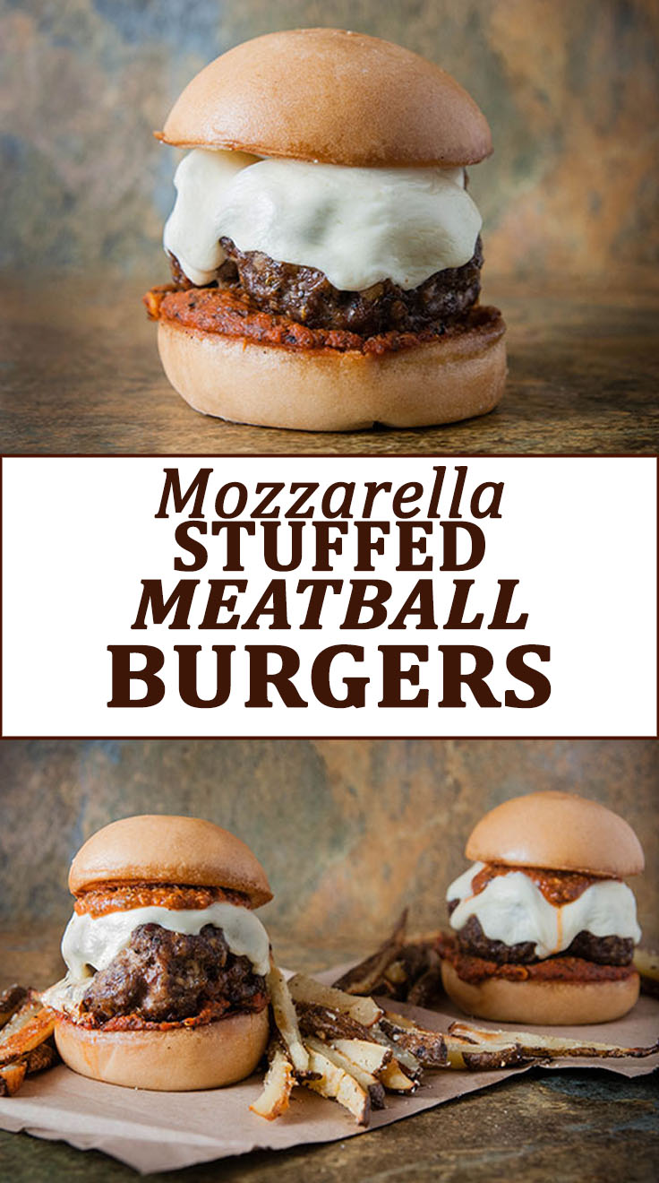 Mozzarella Stuffed Meatball Burgers