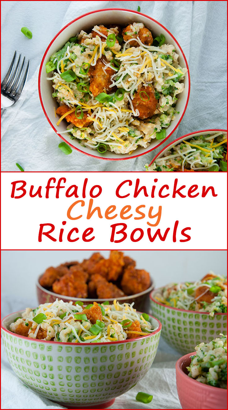 Gluten Free Buffalo Chicken Cheesy Rice Bowls