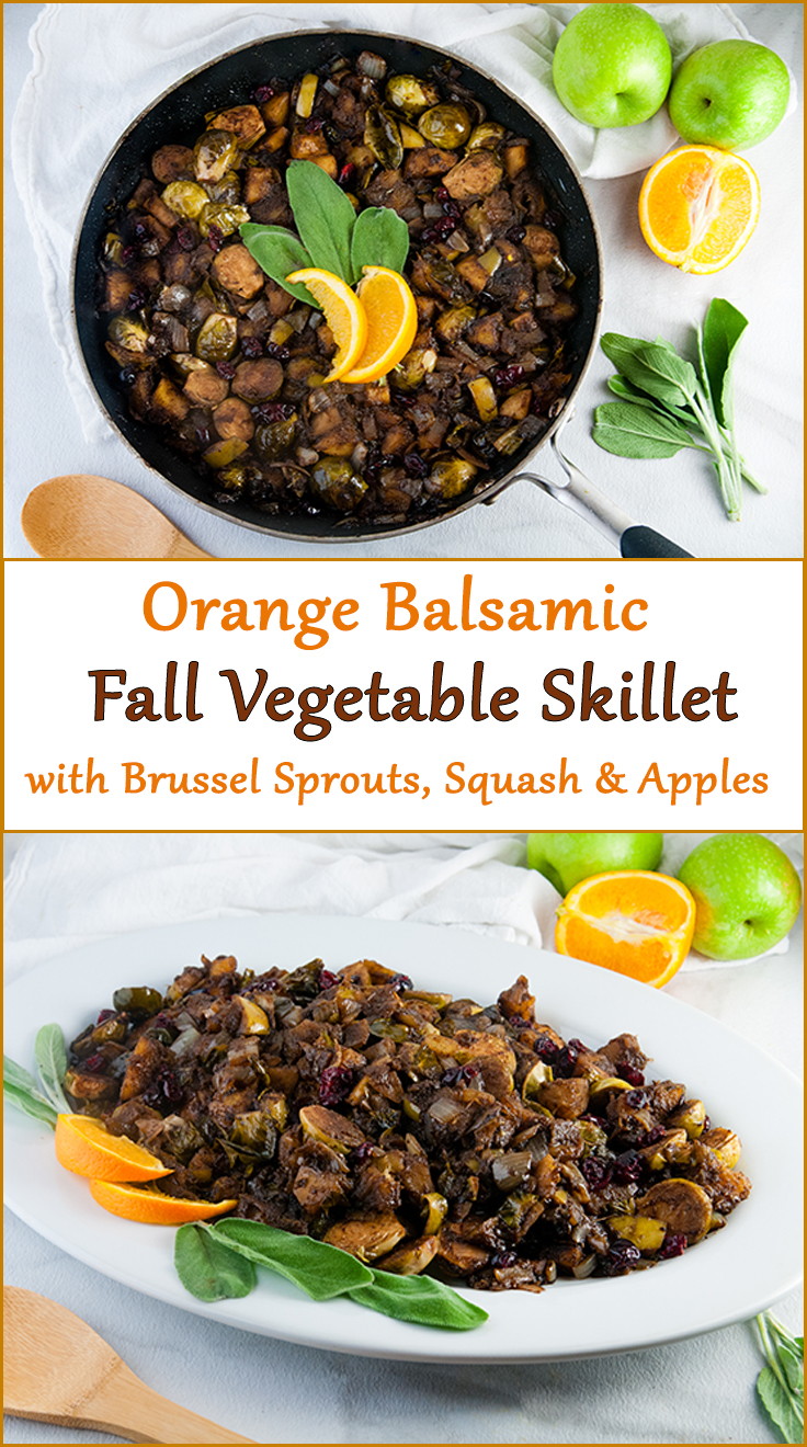 Orange Balsamic Fall Vegetable Skillet for Thanksgiving or Christmas from www.SeasonedSprinkles.com