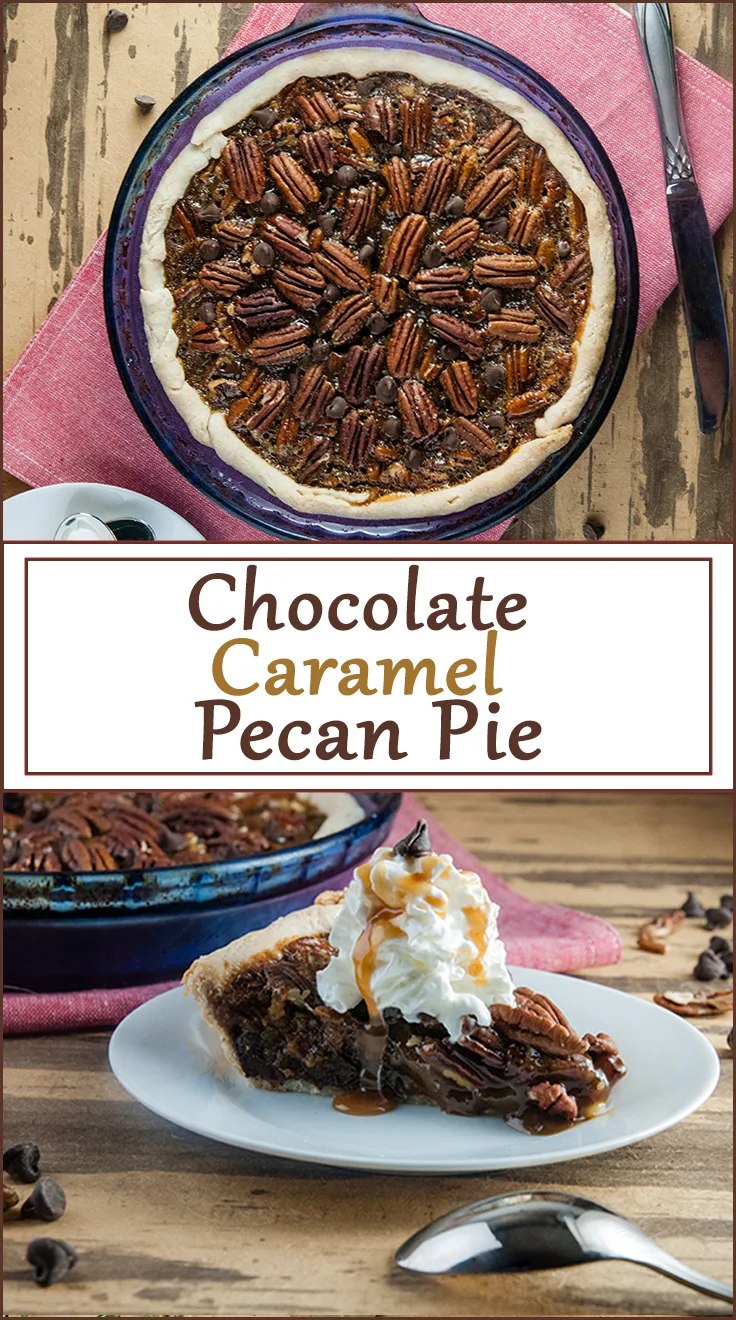Chocolate Caramel Pecan Pie from www.SeasonedSprinkles.com