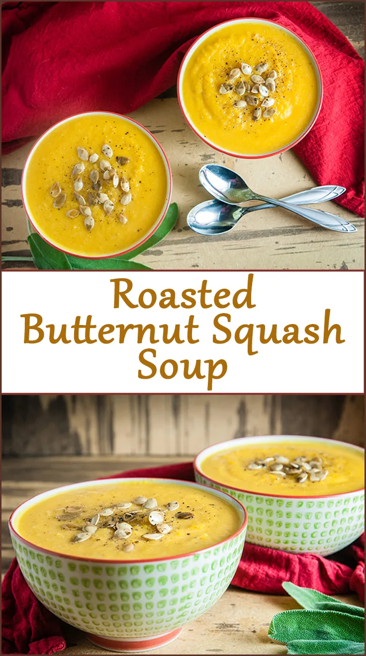 Easy Roasted Butternut Squash Soup from www.SeasonedSprinkles.com