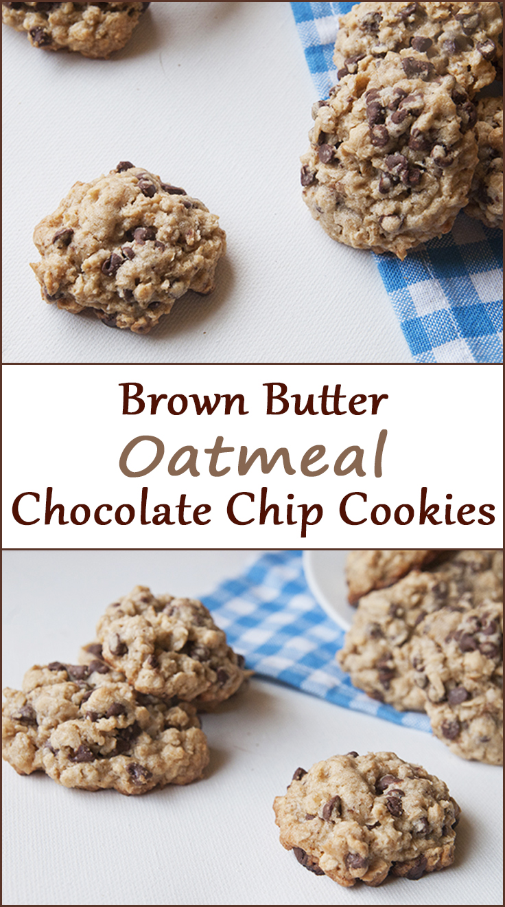 Brown butter oatmeal chocolate chip cookies from www.SeasonedSprinkles.com