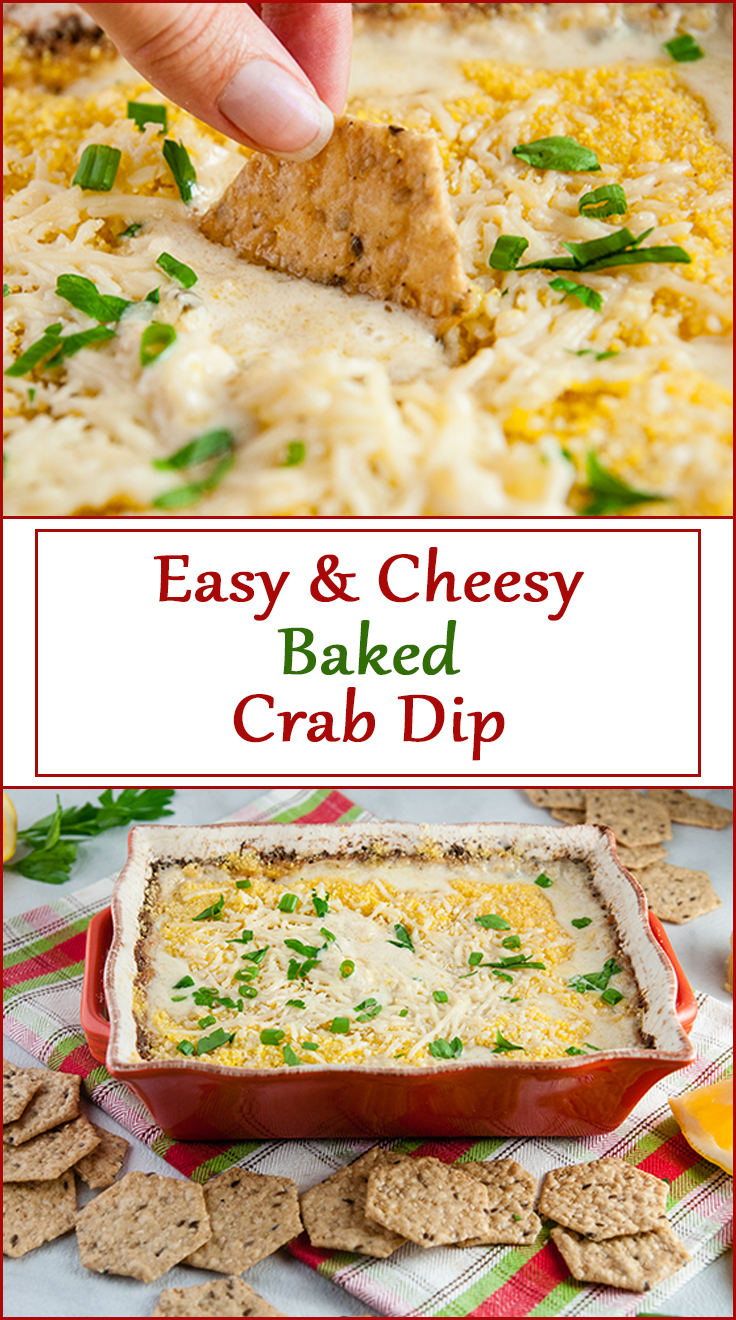 Easy Cheesy Baked Crab Dip from www.SeasonedSprinkles.com