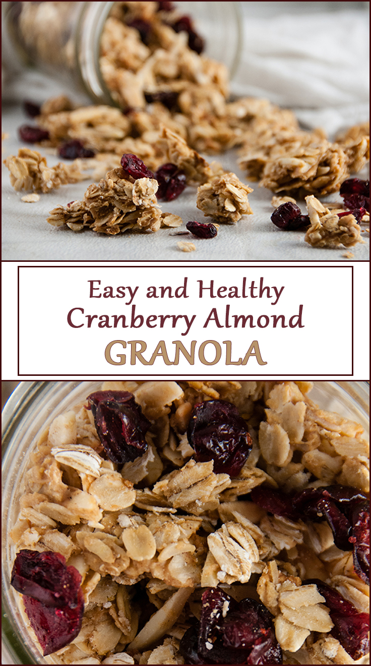 Healthy and Easy Cranberry Almond Granola from www.SeasonedSprinkles.com