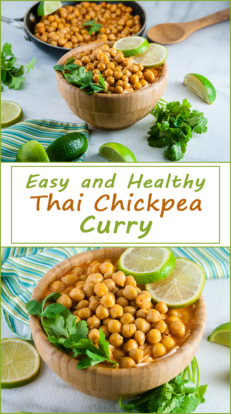 Quick and Easy Thai Chickpea Curry (vegan and gluten free) from www.SeasonedSprinkles.com