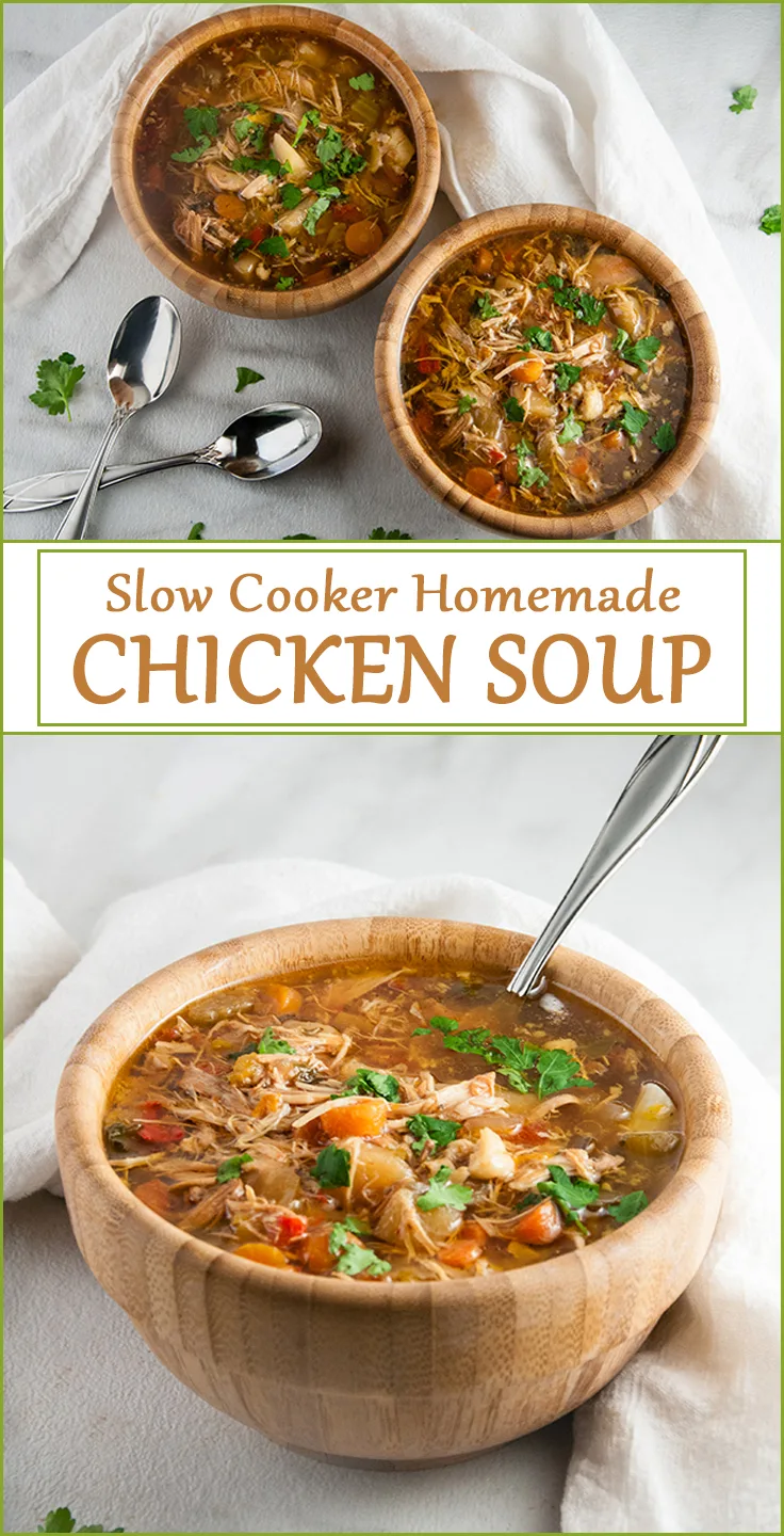 Homemade Slow Cooker Chicken Soup from www.SeasonedSprinkles.com