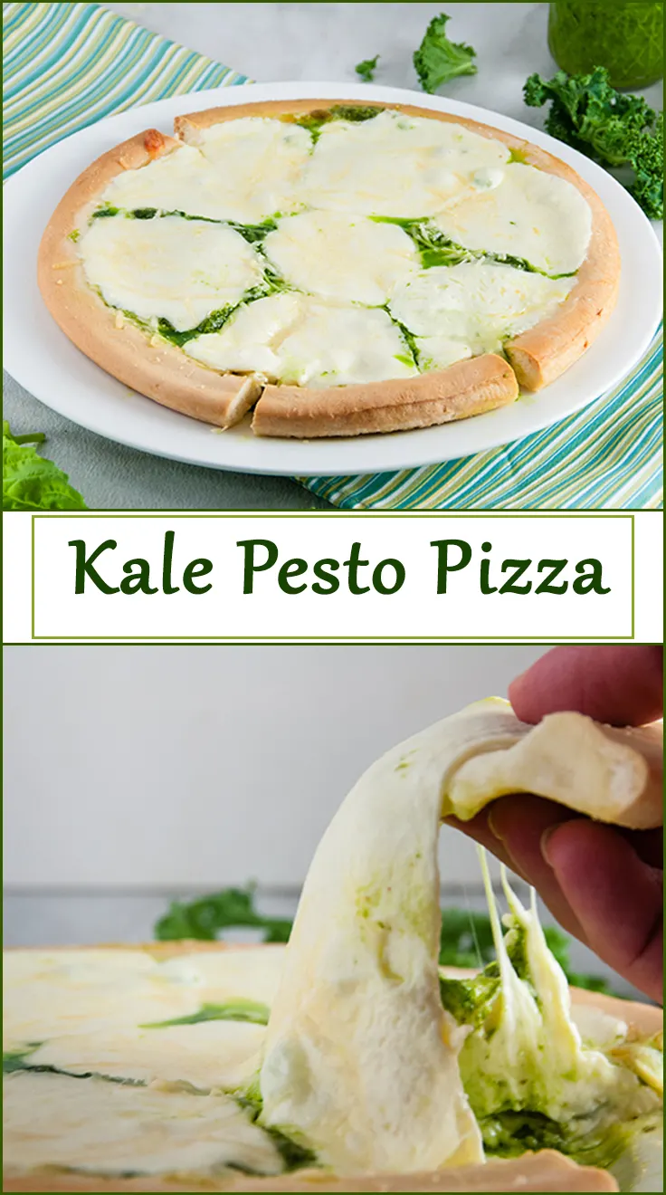 Kale Pesto Pizza from www.SeasonedSprinkles.com