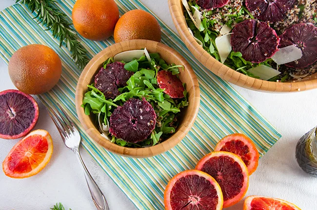 Blood Orange Salad with Arugula, Quinoa, and Parmesan 