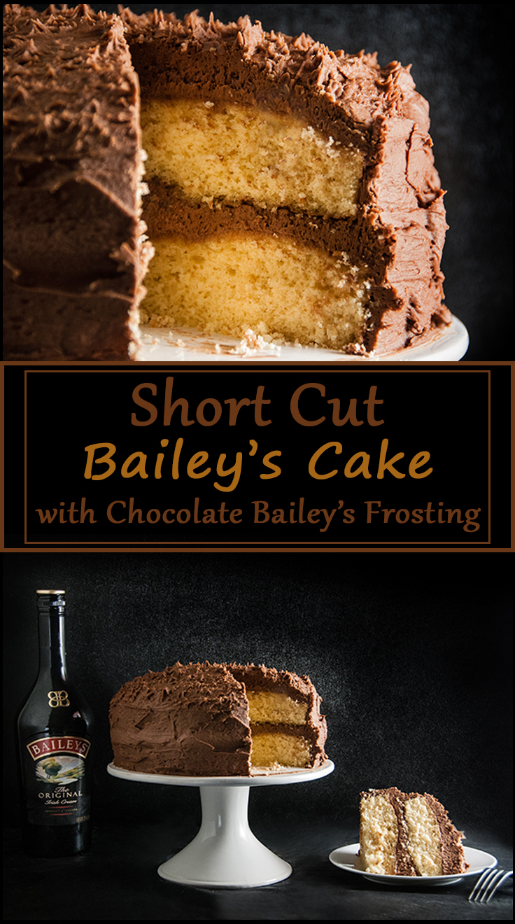Shortcut Bailey's Cake with Bailey's Chocolate Frosting from www.SeasonedSprinkles.com