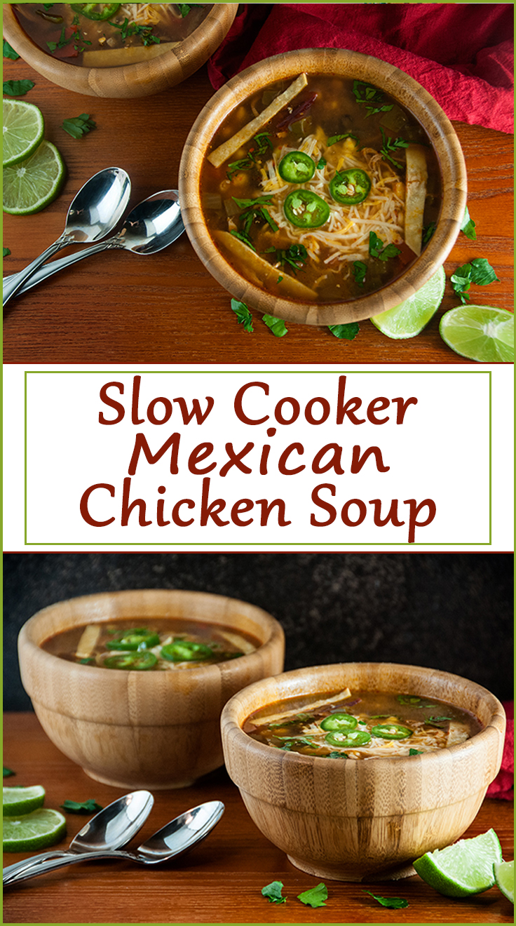 Slow Cooker Mexican Chicken Soup from www.SeasonedSprinkles.com