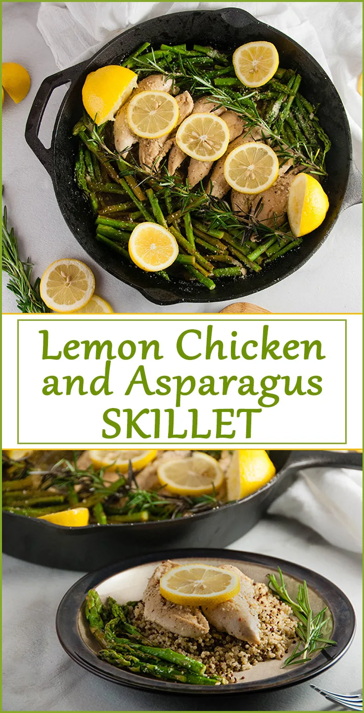 Fast and Healthy Lemon Chicken Asparagus Skillet with Quinoa