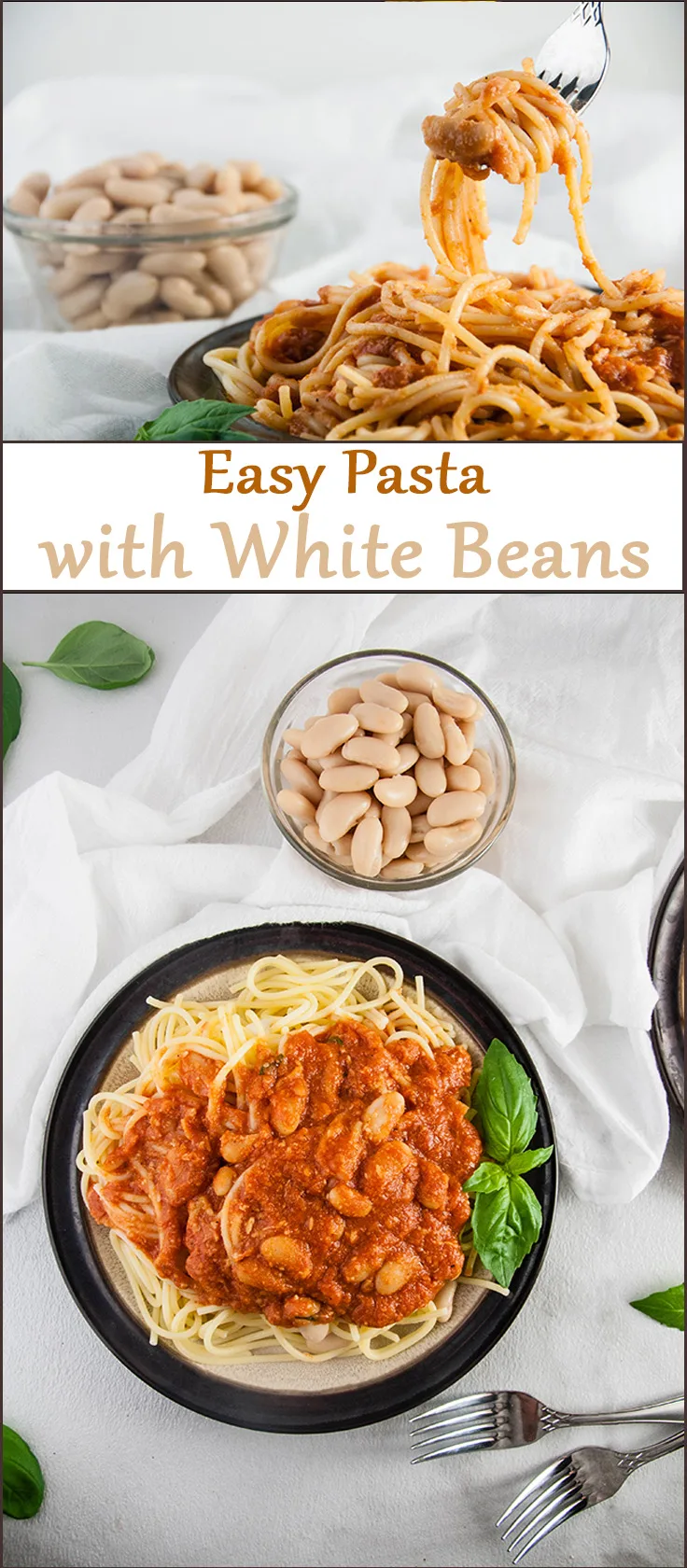 Easy Pasta with White Beans from www.SeasonedSprinkles.com