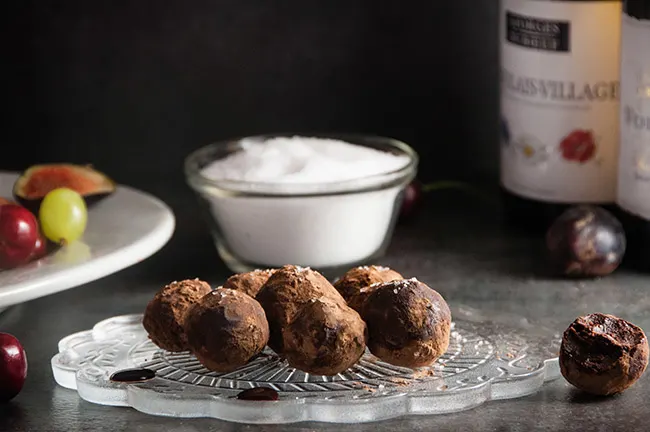 Easy French Entertaining: a loaded Cheese Plate with Sea Salt Chocolate Truffles 