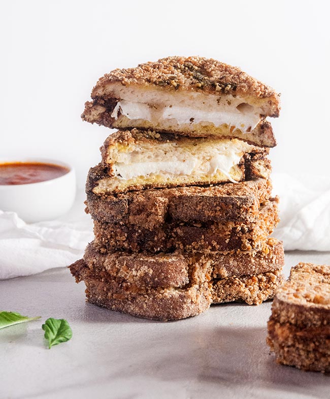 Fried Mozzarella Grilled Cheese Sandwiches