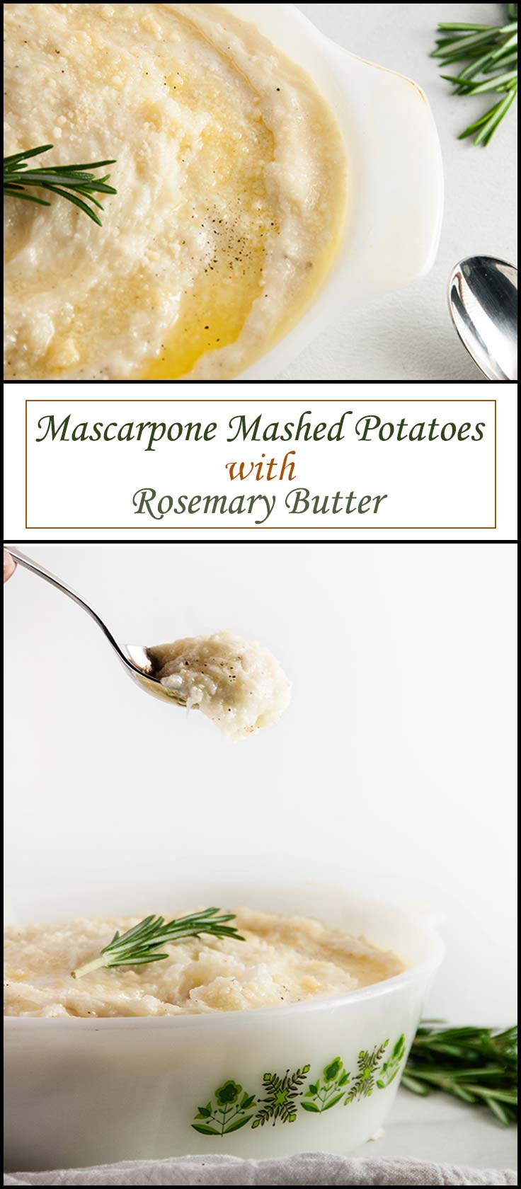 Mascarpone Mashed Potatoes with Rosemary Butter from www.seasonedsprinkles.com