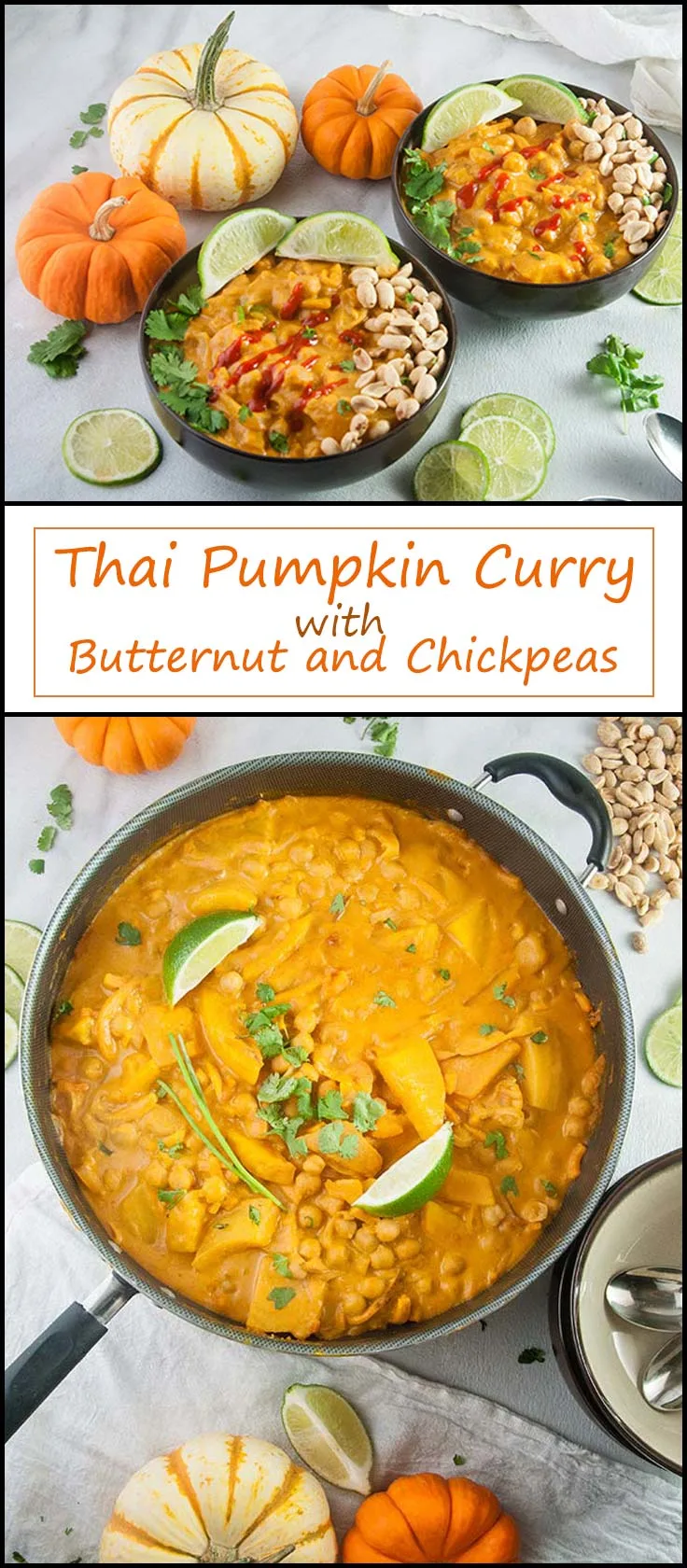 Easy Thai Pumpkin Curry with Butternut Squash and Chickpeas from www.seasonedsprinkles.com