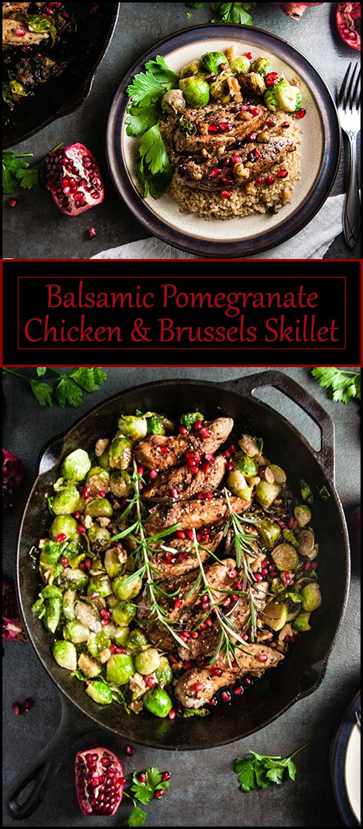 Balsamic Pomegranate Chicken Skillet from www.seasonedsprinkles.com