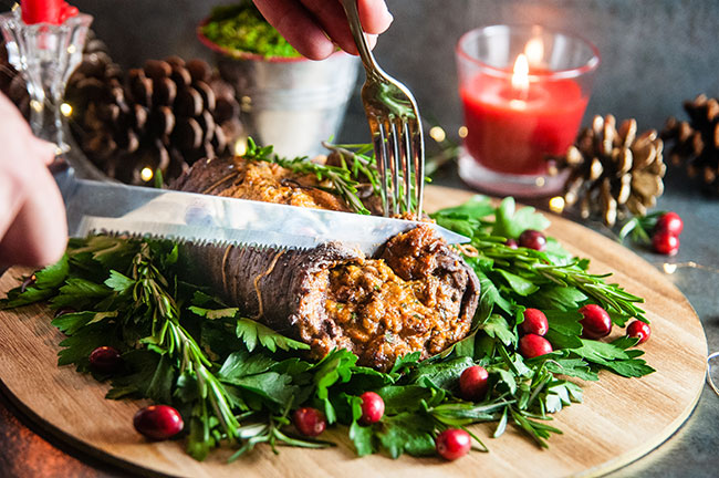 Christmas Stuffed Flank Steak
