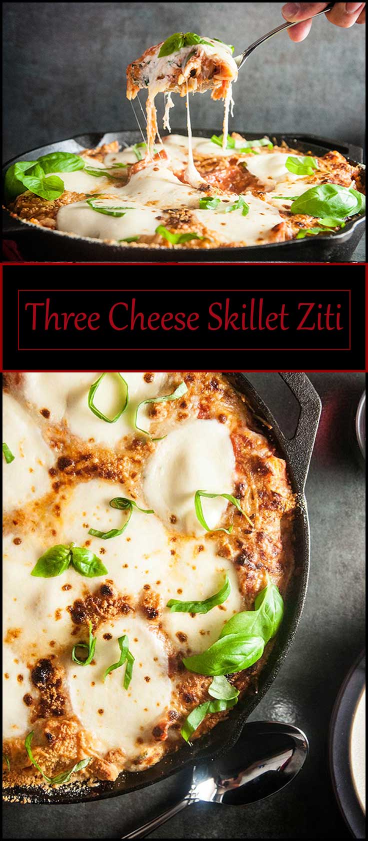 Three Cheese Skillet Ziti from www.seasonedsprinkles.com