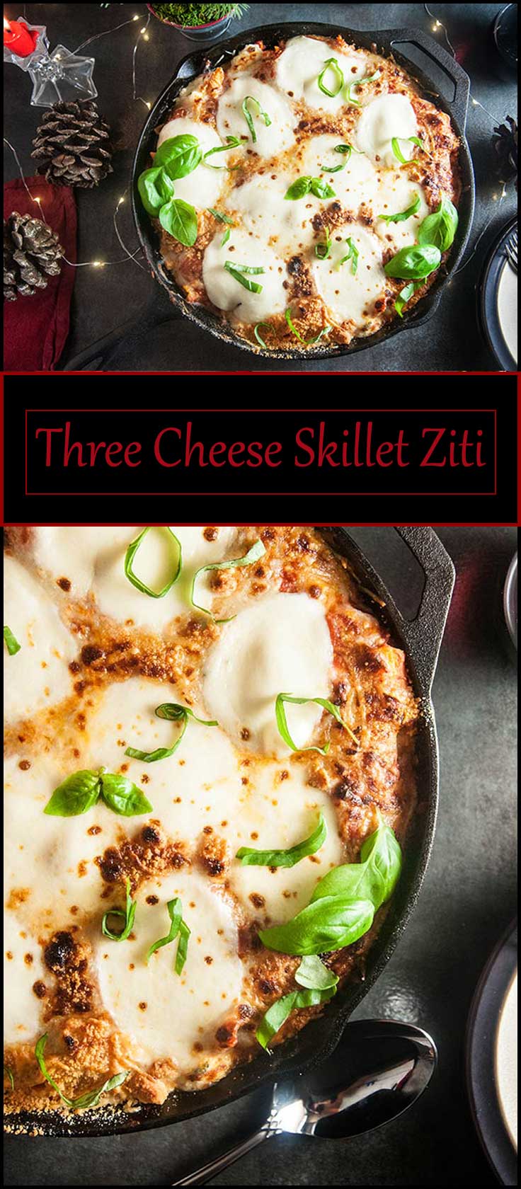 Three Cheese Skillet Ziti from www.seasonedsprinkles.com