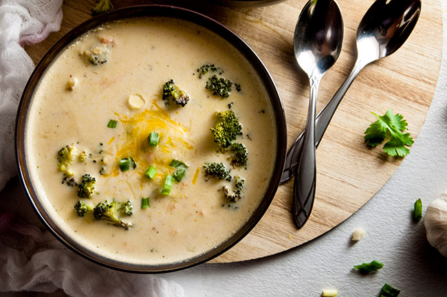 Skinny Broccoli Cheese Soup with Hidden Veggies