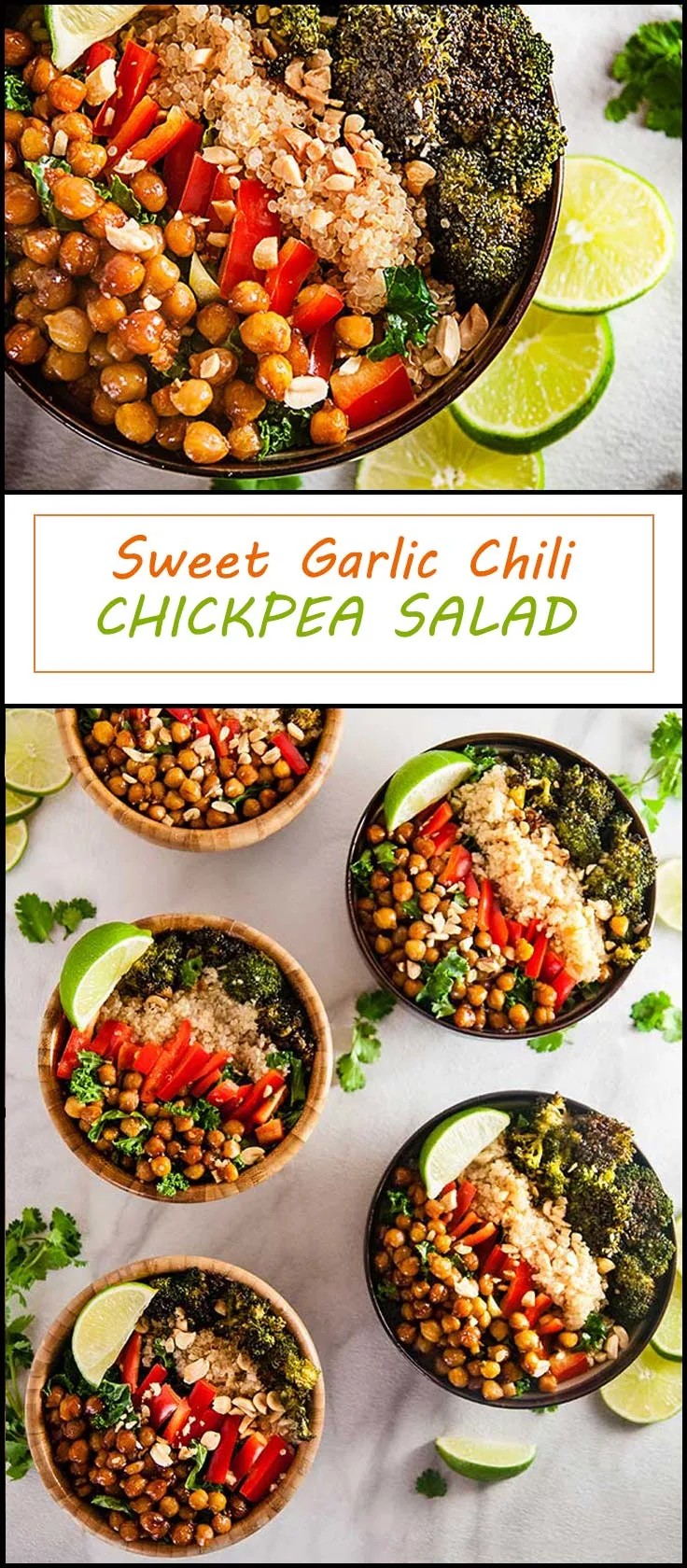Sweet Garlic Chili Chickpea Salad with Roasted Broccoli from www.seasonedsprinkles.com