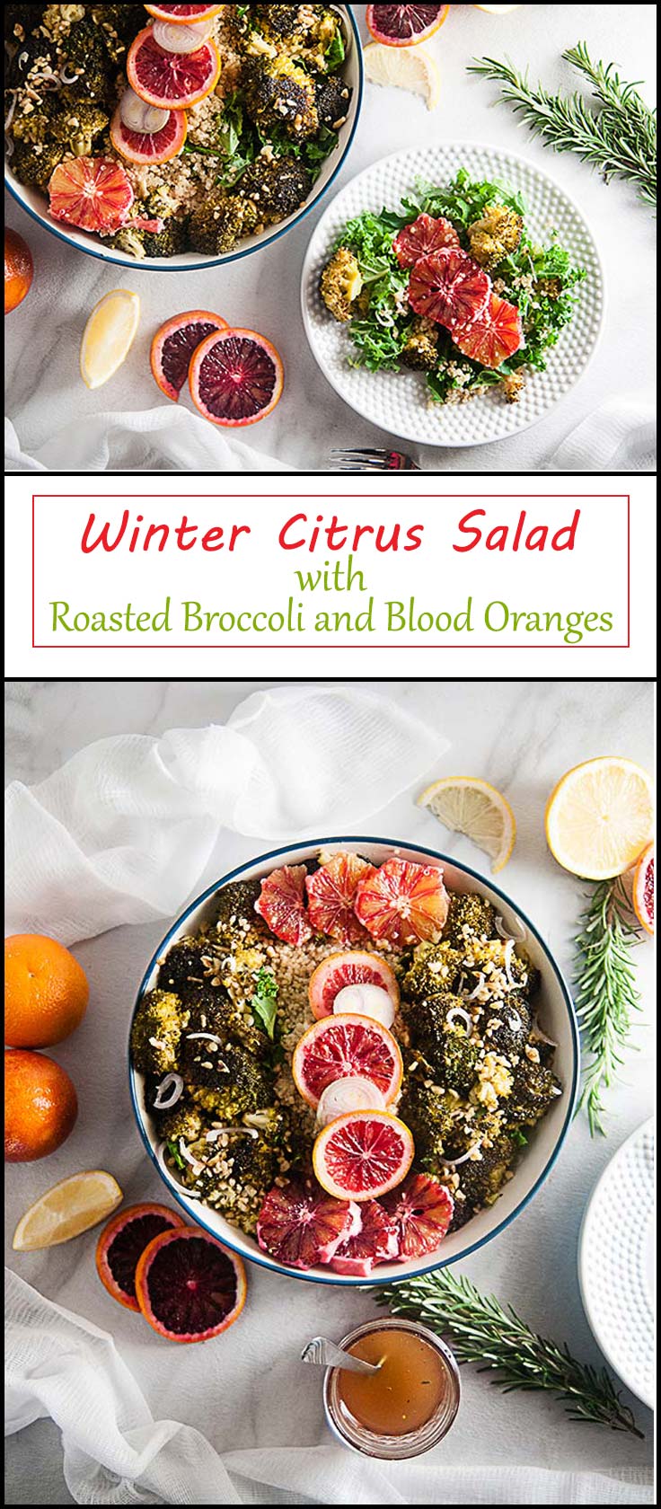 Winter Citrus Salad with Roasted Broccoli, Blood Oranges, and Quinoa from www.seasonedsprinkles.com