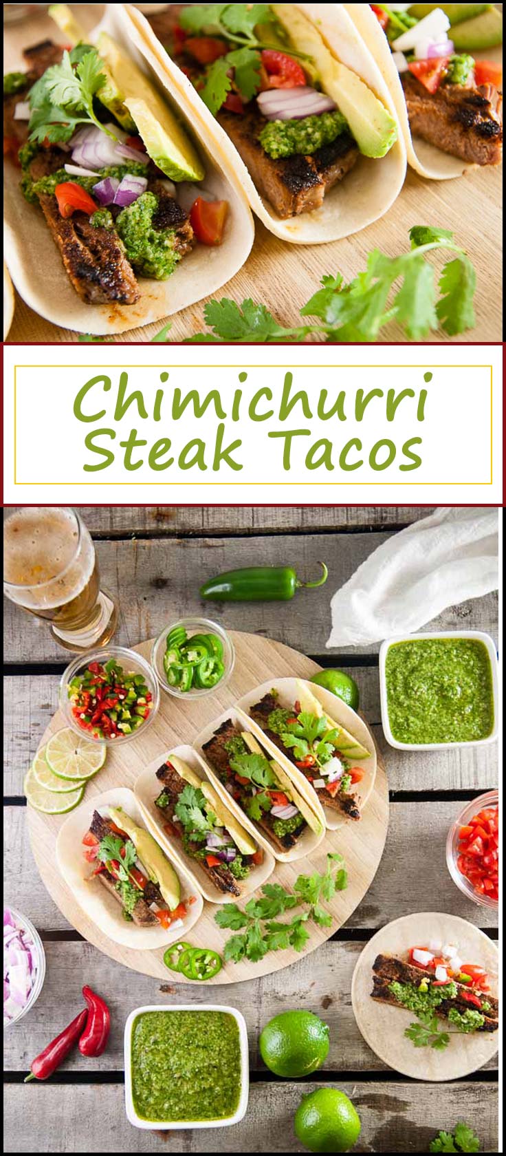 Chimichurri Steak Tacos are a bold taco recipe perfect for dinner on taco Tuesday from www.seasonedsprinkles.com