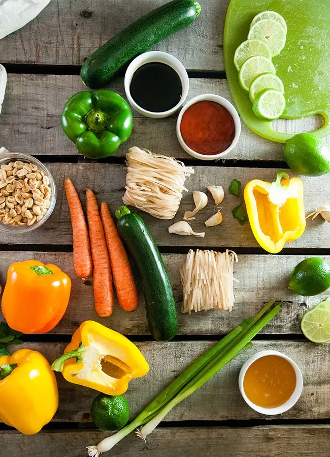 Ingredients for Thai Chili Lime Noodles