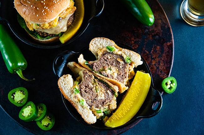 Jalapeno Popper Stuffed Burgers