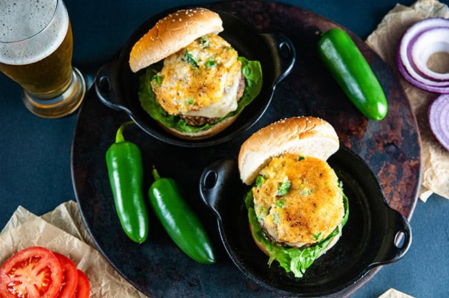 Jalapeño Popper Stuffed Turkey Burgers - Organize Yourself Skinny