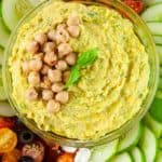 Lemon Pesto Hummus with veggies