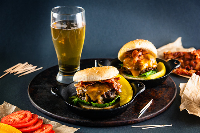 Bacon and Cheese Stuffed Bacon Burgers