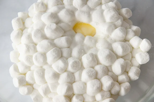 Microwave the marshmallows and butter