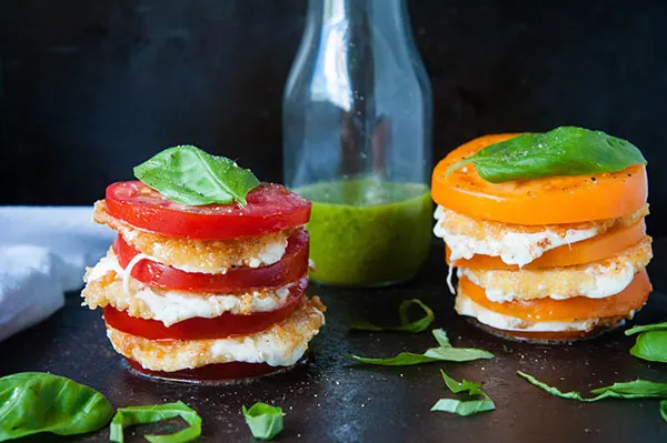 Fried Mozzarella Caprese Salad