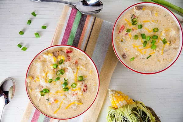 Cheesy Vegetarian Corn Chowder