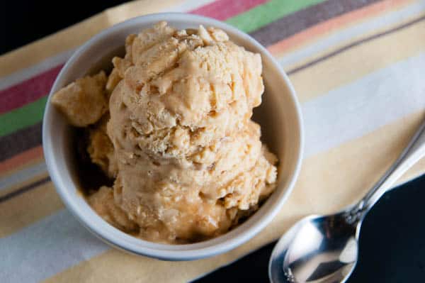 No Churn Pumpkin Ice Cream with Caramel Walnut Swirl