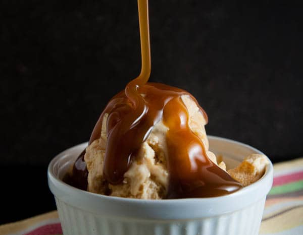 No Churn Pumpkin Ice Cream with Caramel Walnut Swirl