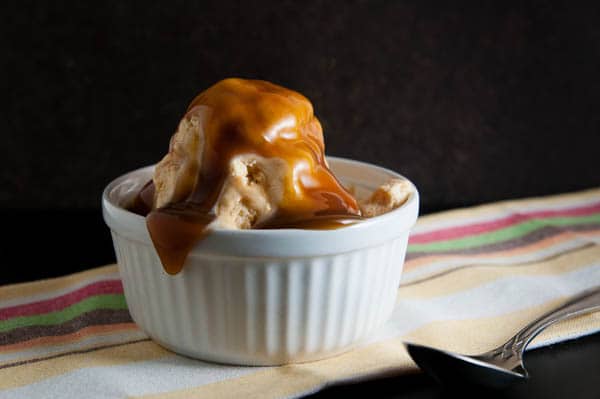 No Churn Pumpkin Ice Cream with Caramel Walnut Swirl