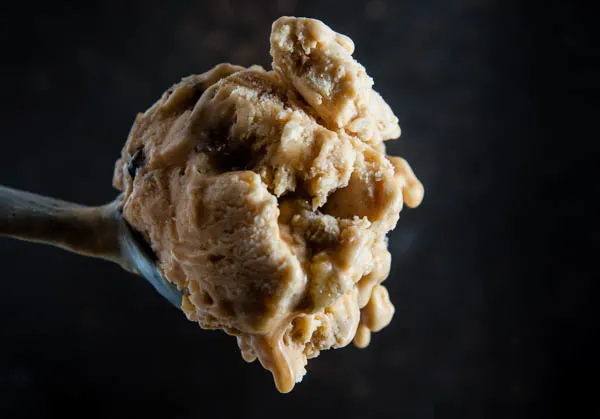 No Churn Pumpkin Ice Cream with Caramel Walnut Swirl