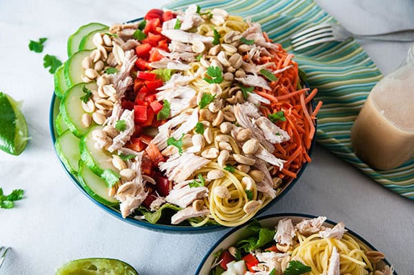 Thai Chicken Salad with Creamy Peanut Dressing