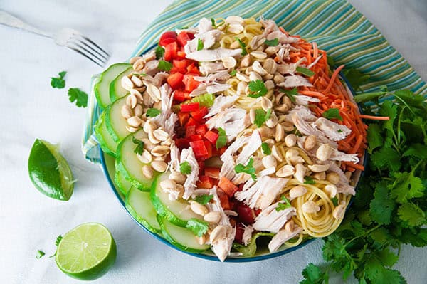 Thai Chicken Salad with Creamy Peanut Dressing