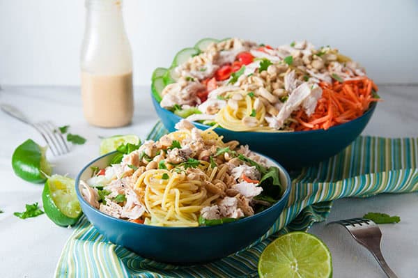 Thai Chicken Salad with Creamy Peanut Dressing